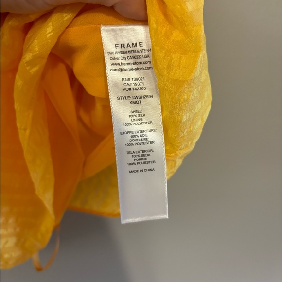 Frame Draped Halter Twist Textured Striped Silk Top Blouse in Kumquat Size Small - Picture 6 of 6